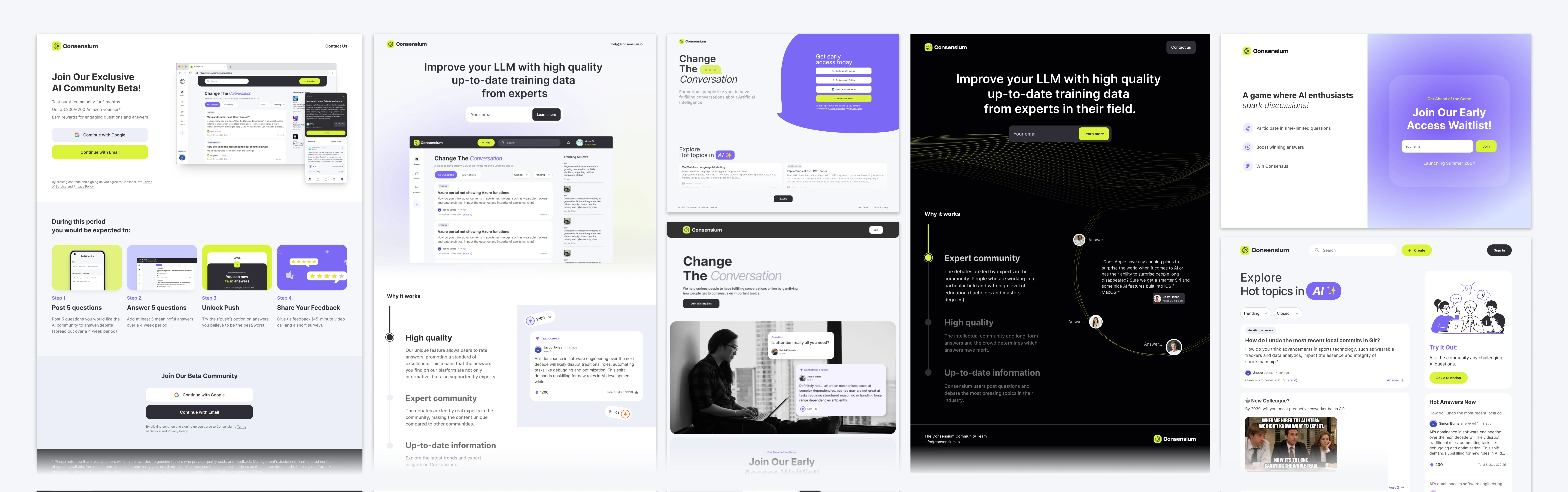 Landing page variants