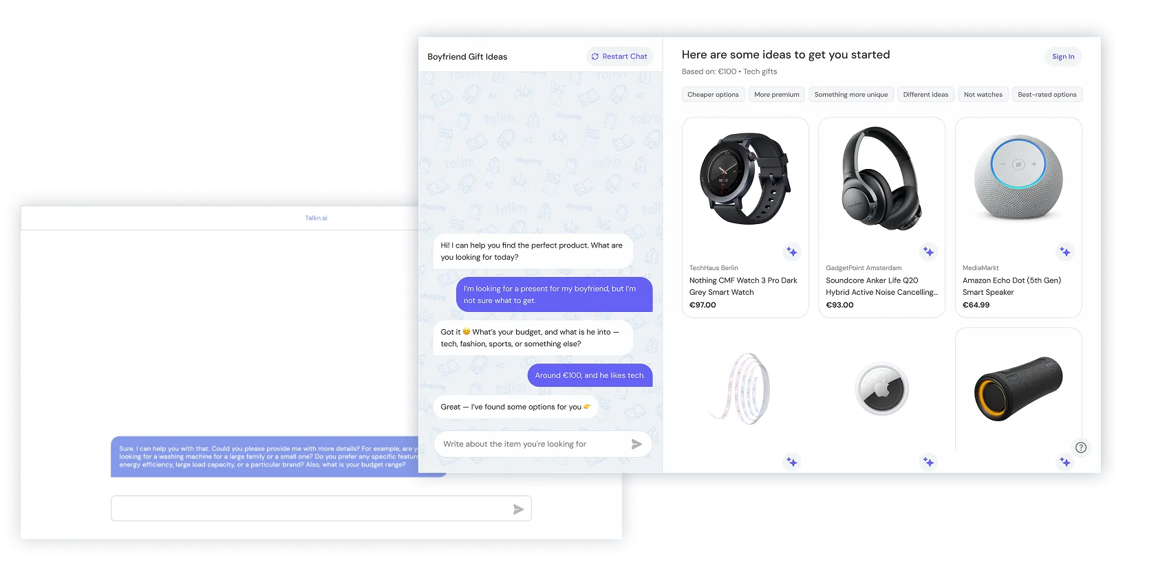 Before and after comparison